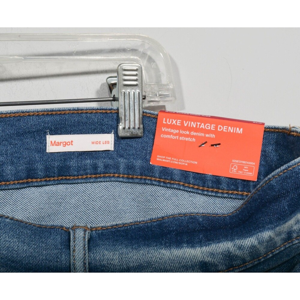 NWT Sofia Vergara Margot Luxe Vintage Wide Super High Rise Crop Jeans Sz 20W - Picture 4 of 5